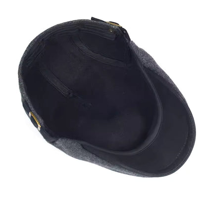 Kessoro unisex wool herringbone flat cap in charcoal, slate gray, taupe and ash gray