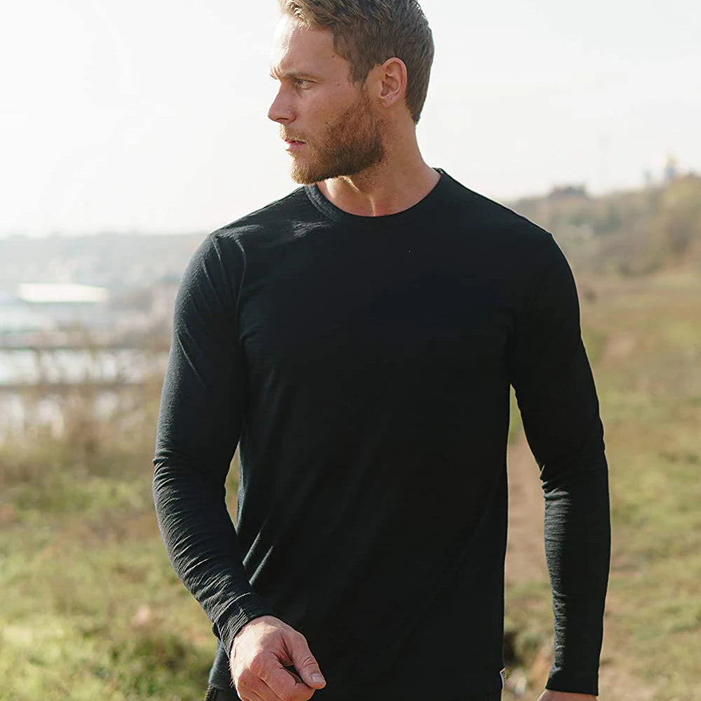Kessoro Men's Long-Sleeve Wool T-Shirt — view 2