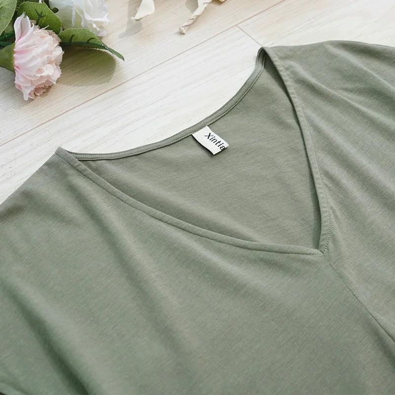Kessoro Women's Oversized Casual Cotton T-Shirt — view 5
