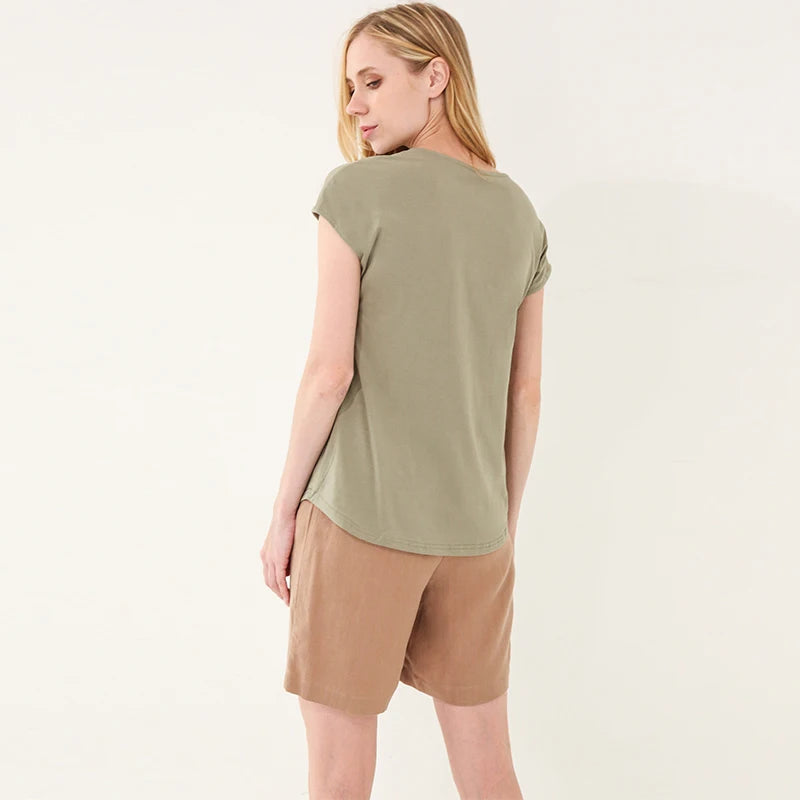 Kessoro Women's Oversized Casual Cotton T-Shirt — view 7