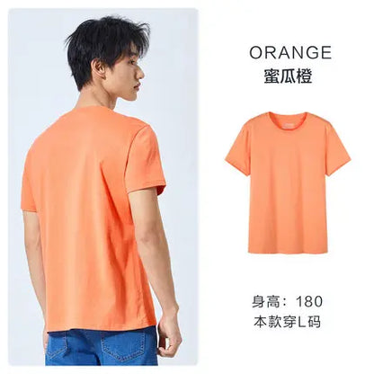 Men's everyday short-sleeve cotton T-shirt, fabric detail