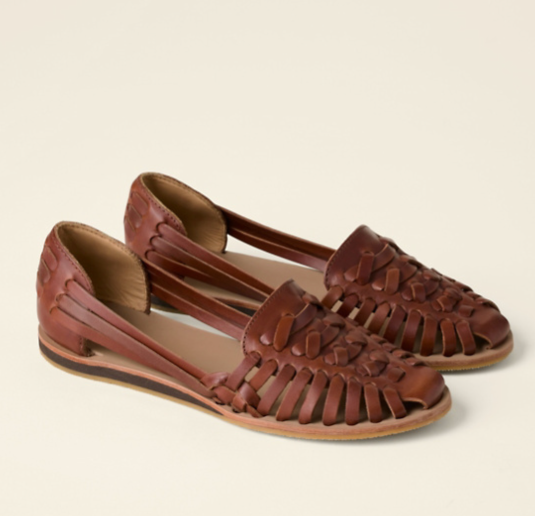 Kessoro handwoven slip-on comfort flats for women in Brown, view 2