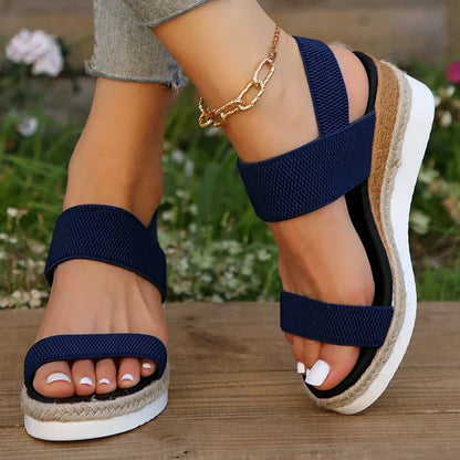 Women's classic orthopedic comfort sandal in brown, black and blue with cushioned sole