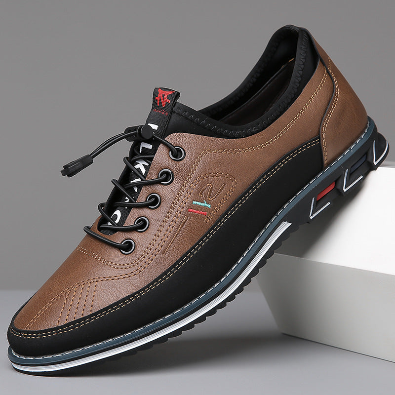 Men's cushioned comfort casual dress shoes in camel brown, chestnut tan or midnight black