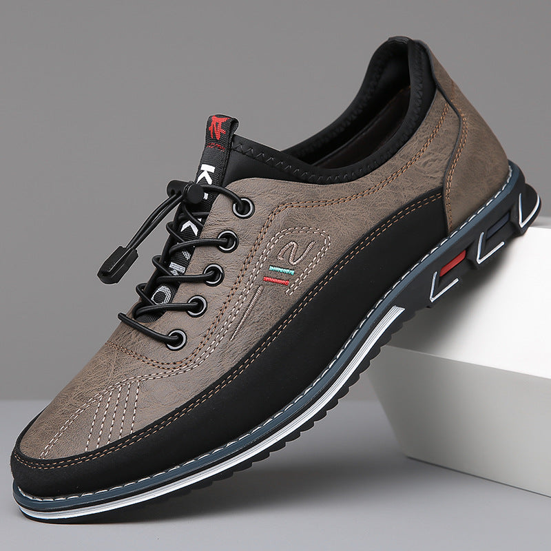 Men's cushioned comfort casual dress shoes in camel brown, chestnut tan or midnight black