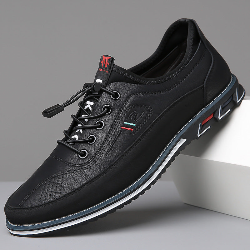 Men's cushioned comfort casual dress shoes in camel brown, chestnut tan or midnight black