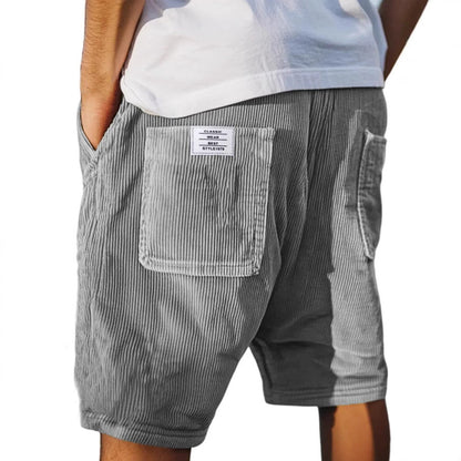 Men's relaxed fit textured casual shorts with clean pockets