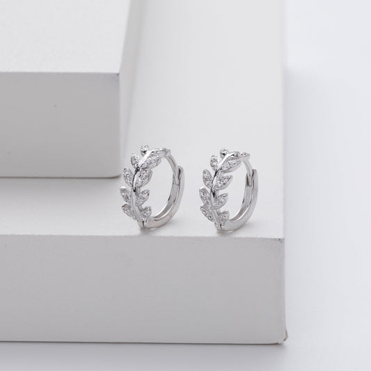 Kessoro women's two tone silver and gold leaf earrings shown in silver and gold finishes