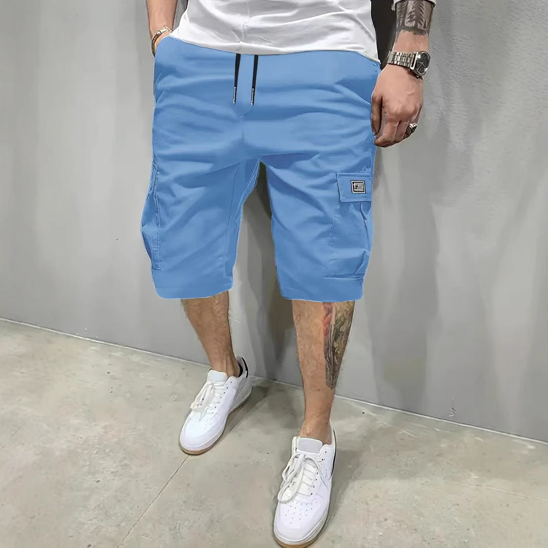 Kessoro men's relaxed drawstring cargo shorts in black, olive green, khaki, brown and grey