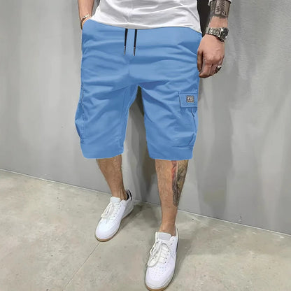 Kessoro men's relaxed drawstring cargo shorts in black, olive green, khaki, brown and grey