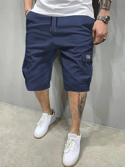 Kessoro men's relaxed drawstring cargo shorts in black, olive green, khaki, brown and grey