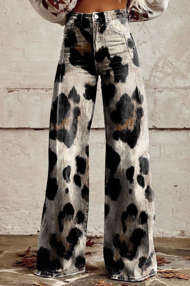 Kessoro women's loose-fit pants in a multicolor bohemian print