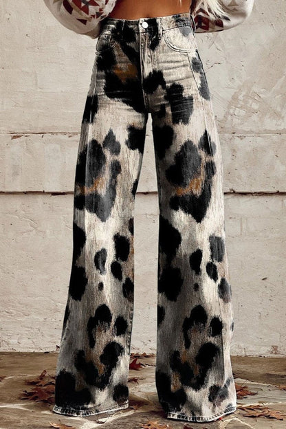 Kessoro women's loose-fit pants in a multicolor bohemian print