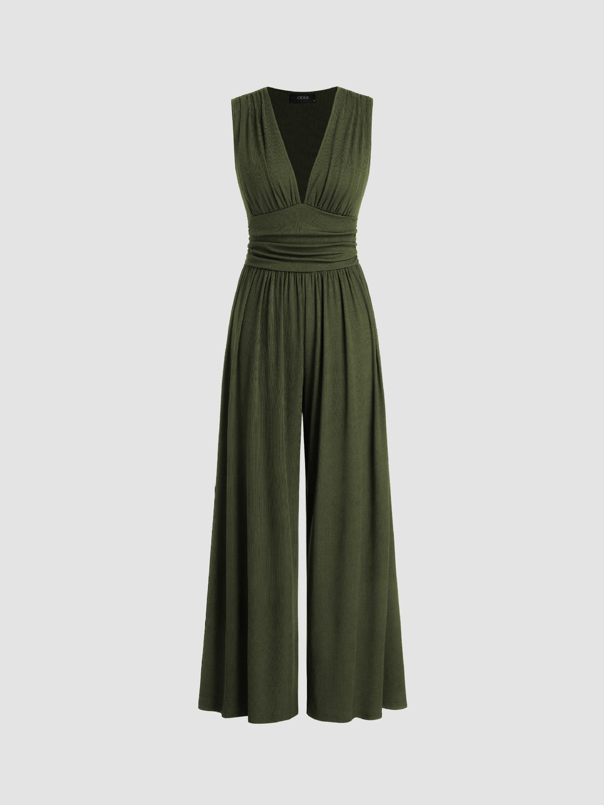 Kessoro women's sleeveless wide-leg jumpsuit in red, black, army green, camel and more colorways - women's one-pieces