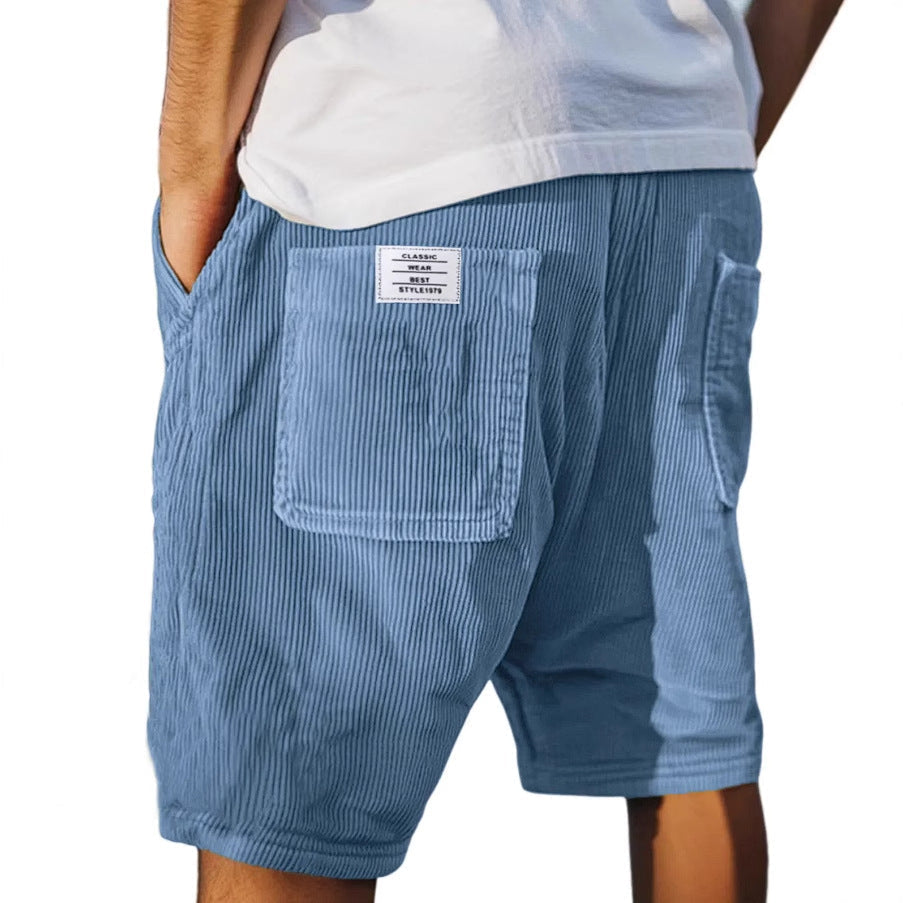 Men's relaxed fit textured casual shorts with clean pockets