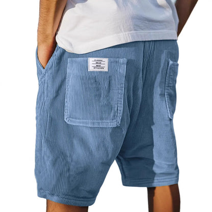 Men's relaxed fit textured casual shorts with clean pockets