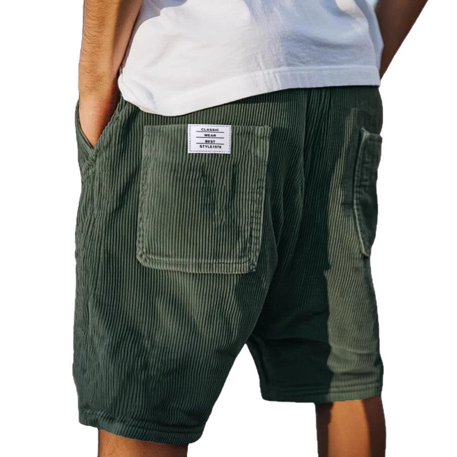 Men's relaxed fit textured casual shorts with clean pockets
