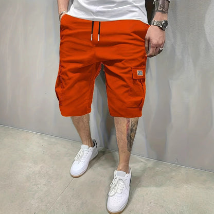 Kessoro men's relaxed drawstring cargo shorts in black, olive green, khaki, brown and grey