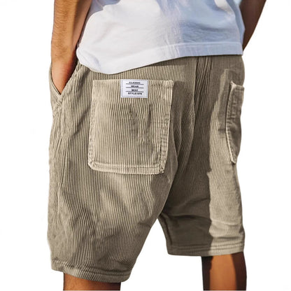 Men's relaxed fit textured casual shorts with clean pockets