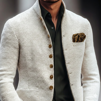 Kessoro Men's Single-Breasted Cotton-Blend Cardigan — view 6