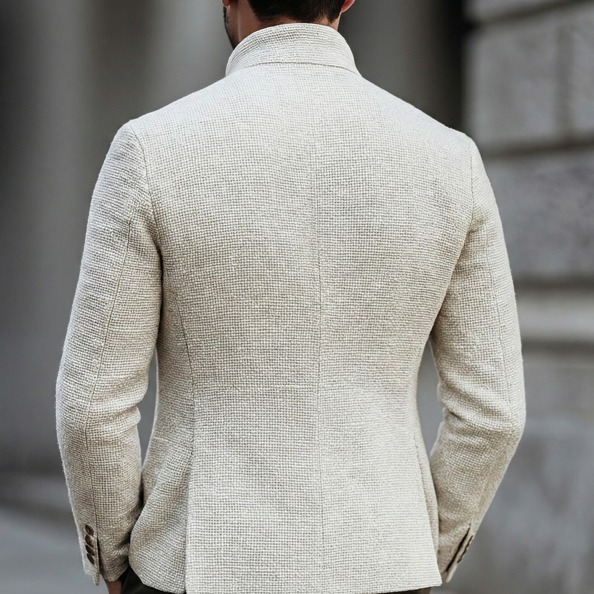 Kessoro Men's Single-Breasted Cotton-Blend Cardigan — view 5