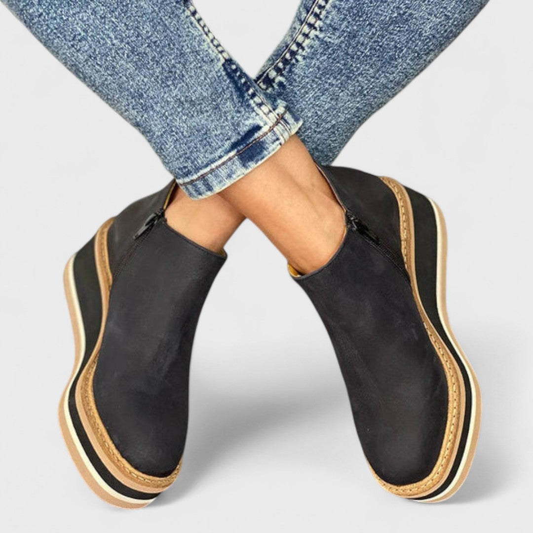 Women's waterproof side-zip ankle boots with a sleek silhouette