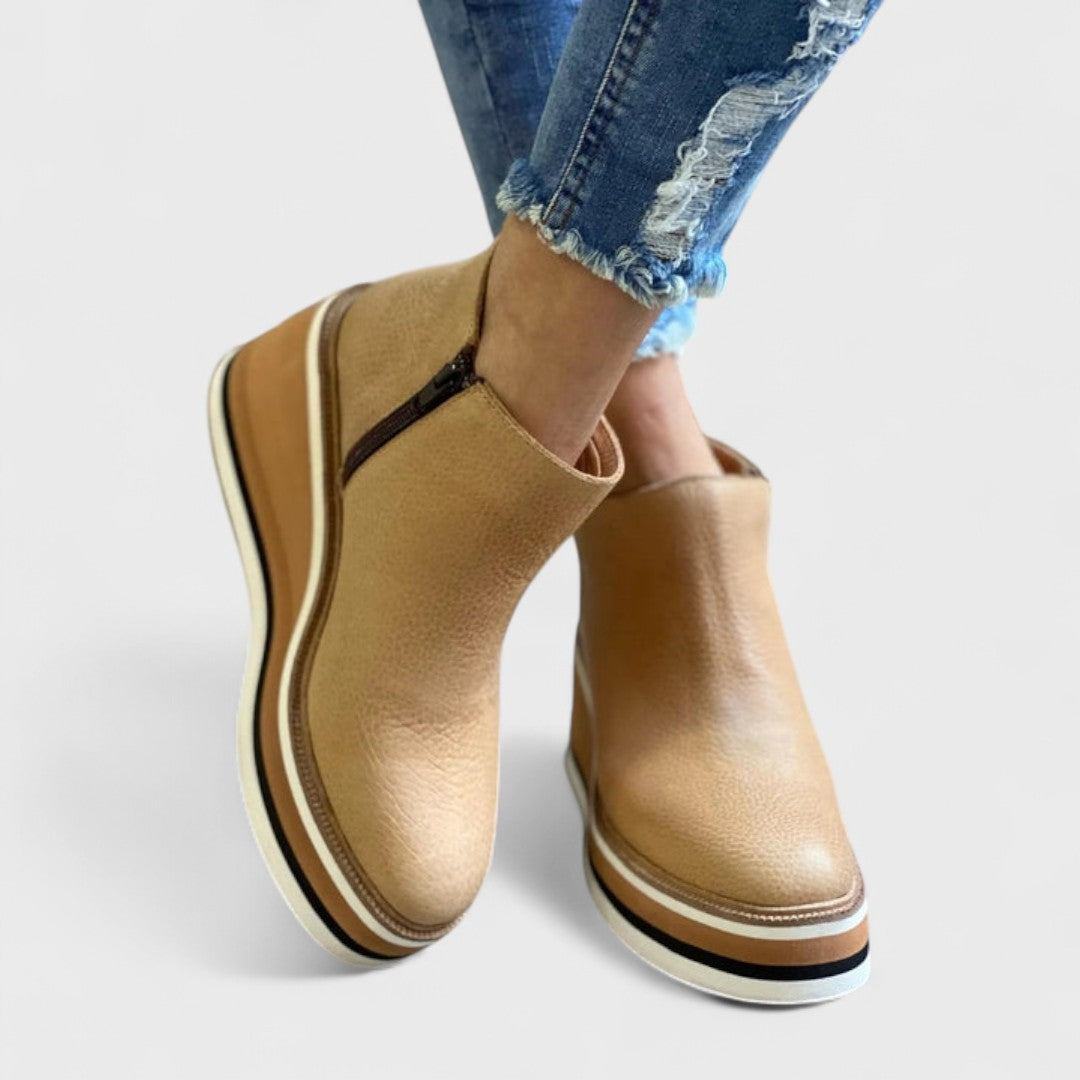 Women's waterproof side-zip ankle boots with a sleek silhouette