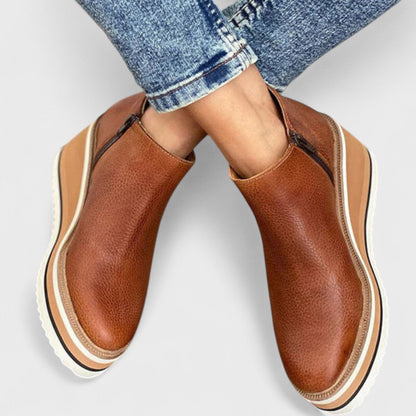 Women's waterproof side-zip ankle boots with a sleek silhouette