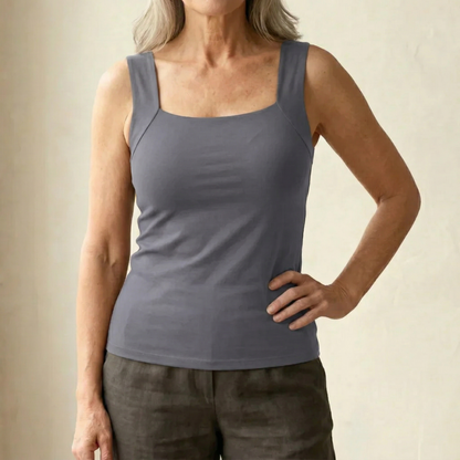 Kessoro women's built-in bra ribbed tank top in black, beige, coffee, green and burgundy