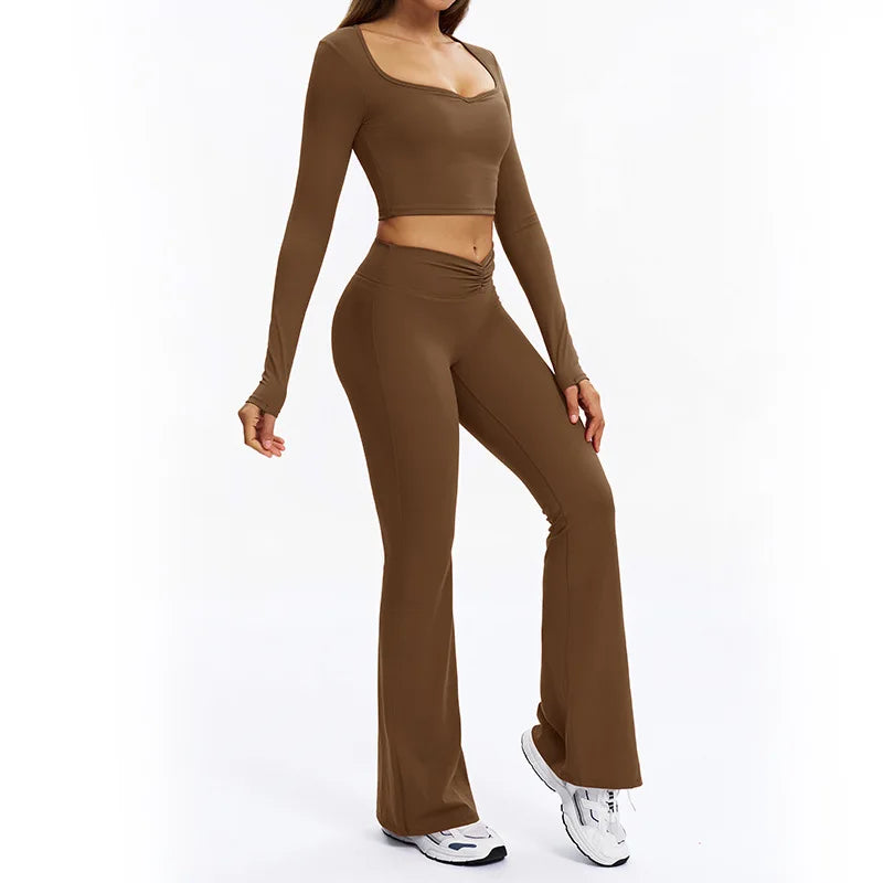 Women's long-sleeve 2-piece set, fabric close-up