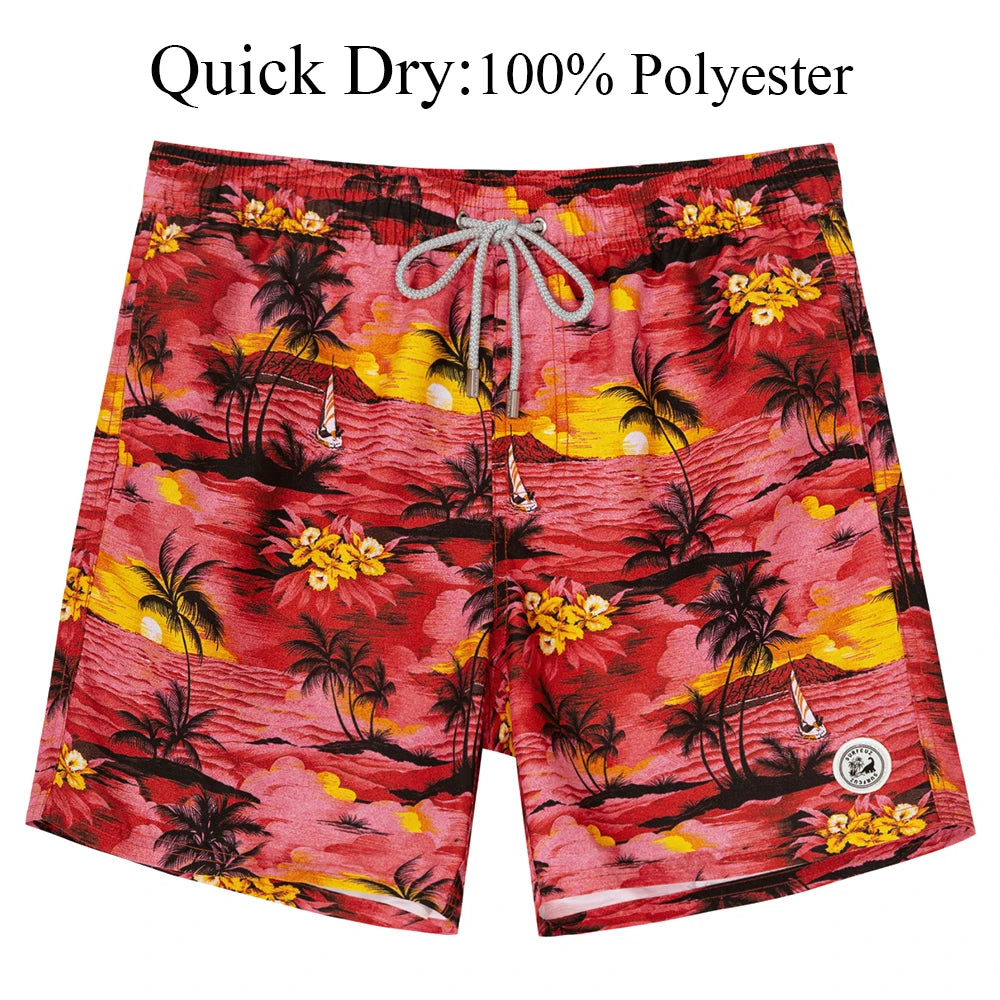 Men's quick-dry 4-way stretch swim trunks, waistband detail