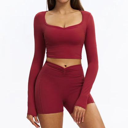 Women's long-sleeve 2-piece set, leg detail