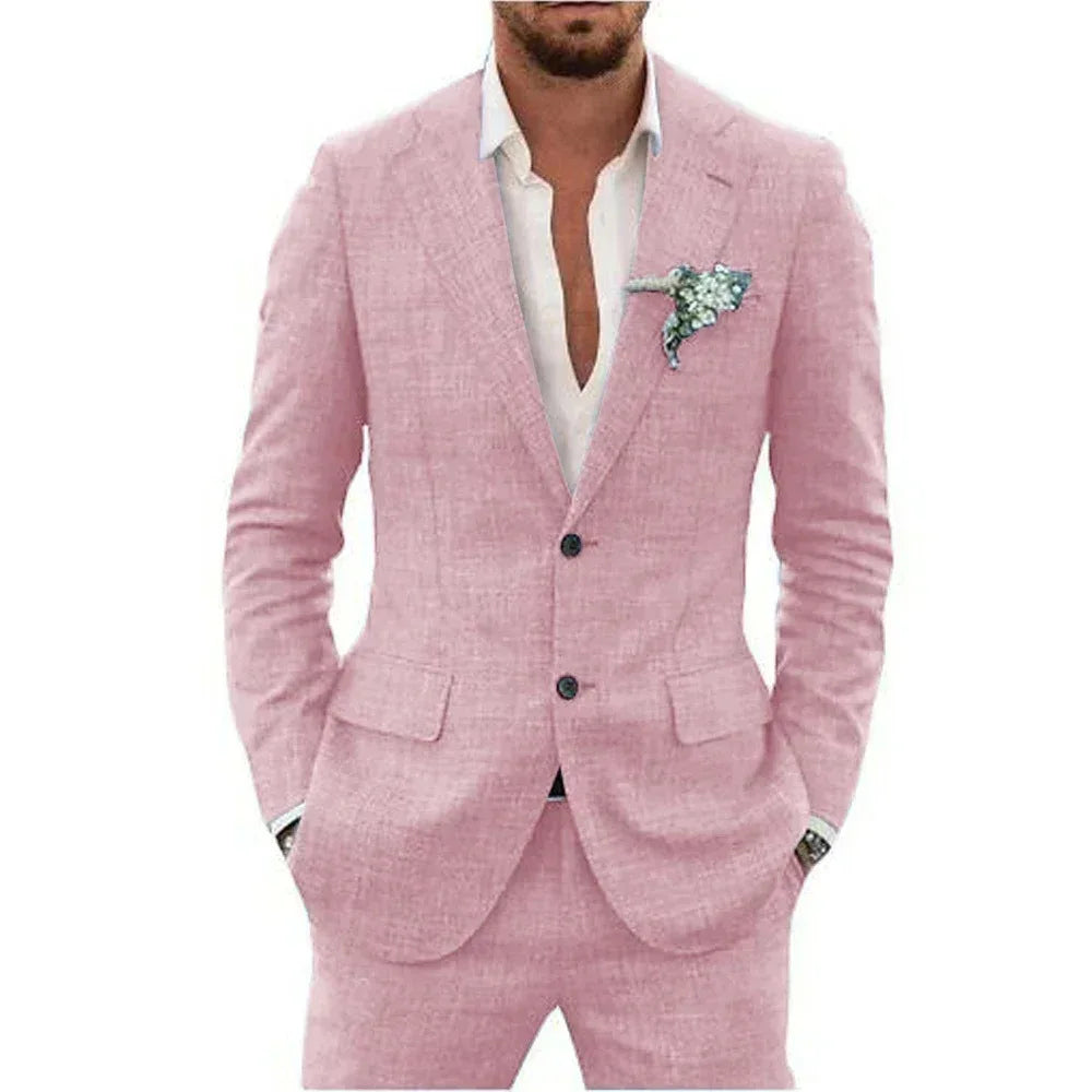 Kessoro Men's Business Linen 2-Piece Set — view 6