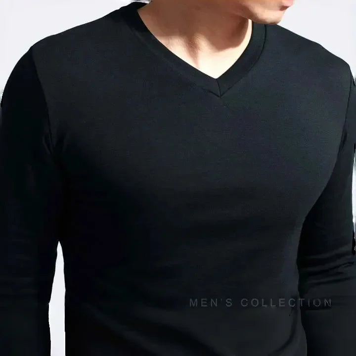 Kessoro Men's Solid Long-Sleeve T-Shirt — view 3