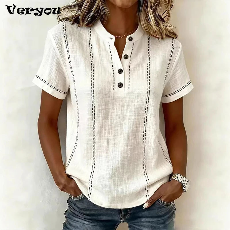 Kessoro Women's Casual Striped Blouse — view 2