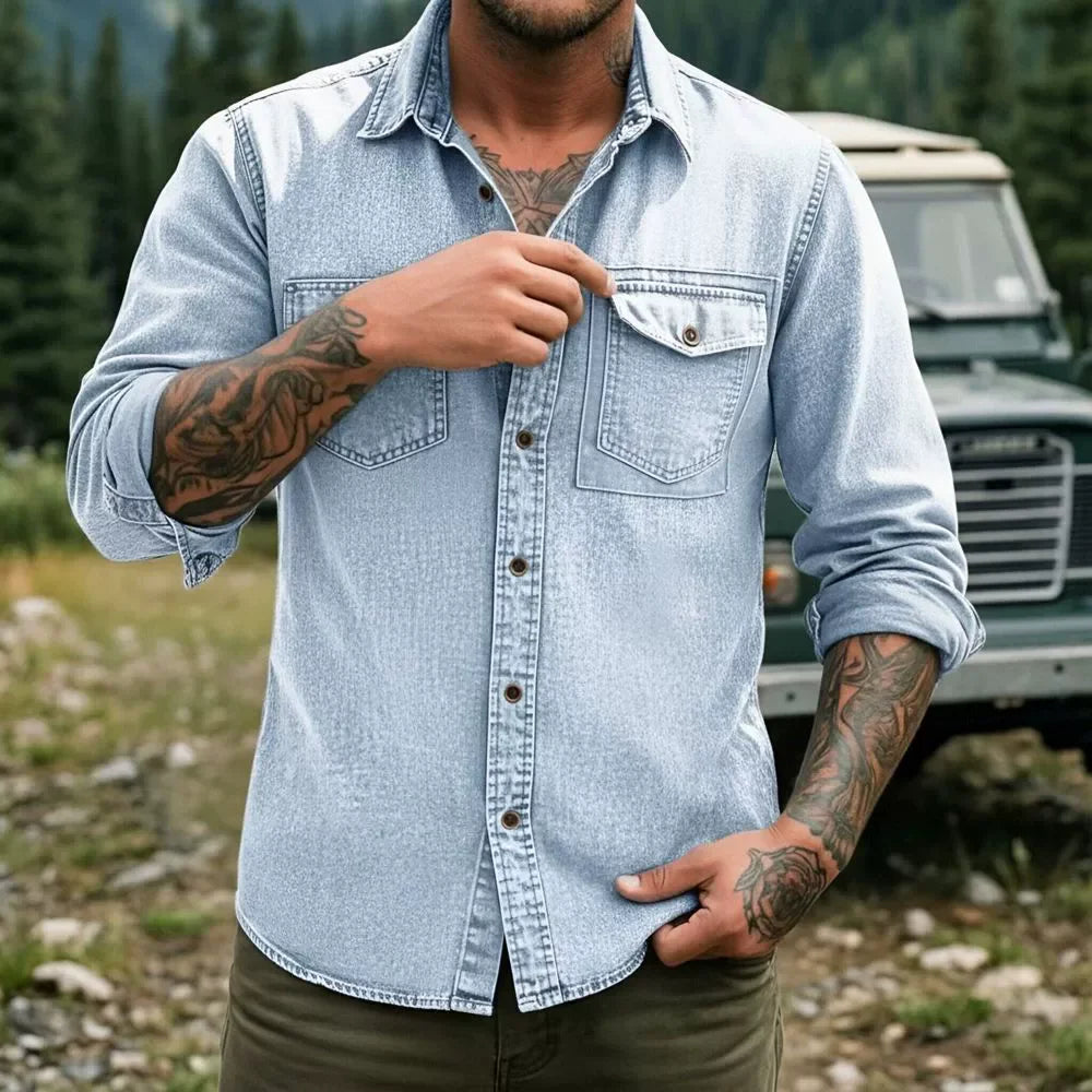 Kessoro Men's Vintage Casual Denim — view 4