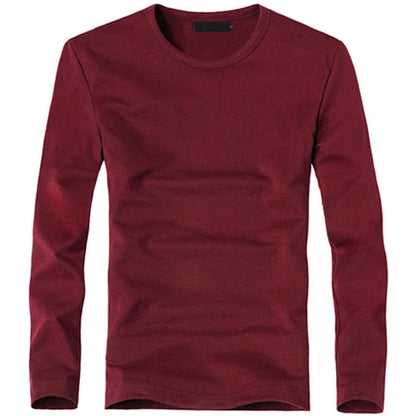 Men's solid long-sleeve T-shirt, fabric detail