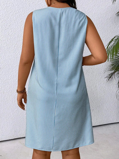 Kessoro Women's Sleeveless Striped Tank Mini Dress — view 3