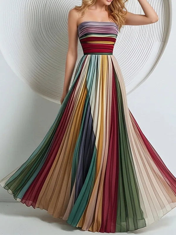 Kessoro Women's Casual Pleated Polyester Maxi Dress — view 5