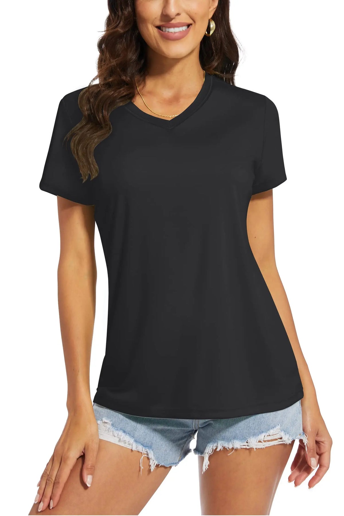Kessoro Women's Quick-Dry V-Neck Sun Protection Tee — view 10