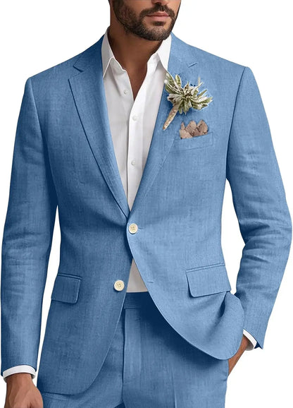 Kessoro Men's Classic Casual Linen Blazer — view 10
