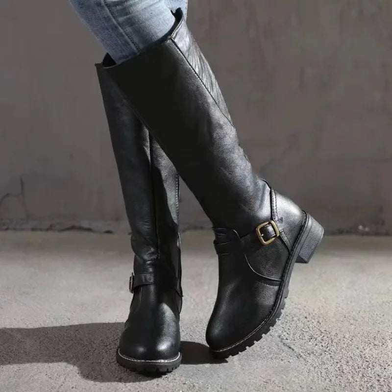 Kessoro Women's Chunky-Heel Over-the-Knee Riding Boots — view 6