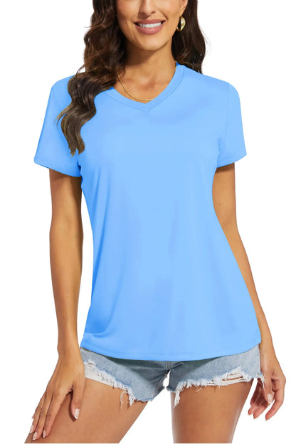 Kessoro Women's Quick-Dry V-Neck Sun Protection Tee — view 11