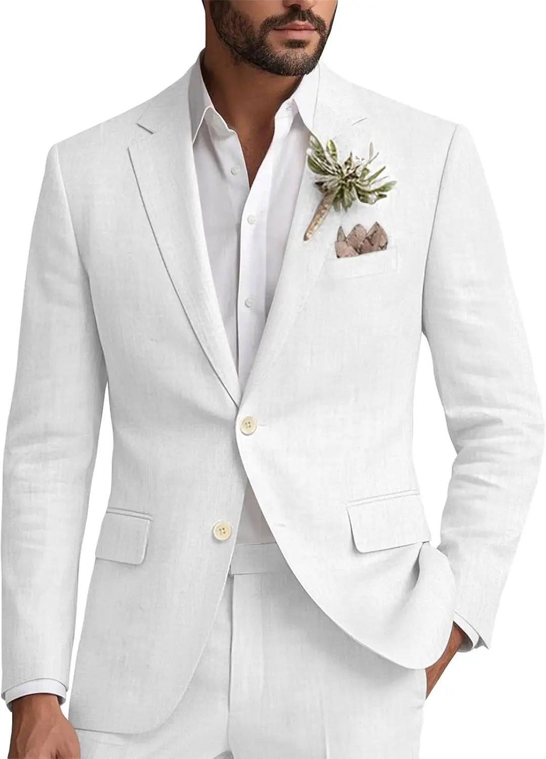 Kessoro Men's Classic Casual Linen Blazer — view 7