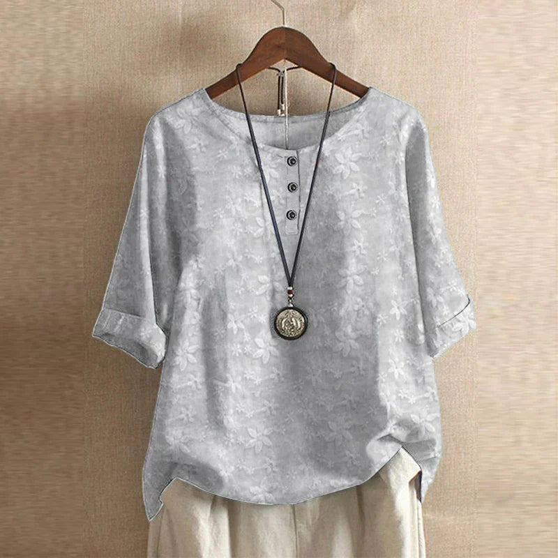 Kessoro women's retro floral print relaxed blouse in eleven colourways