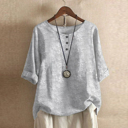 Kessoro women's retro floral print relaxed blouse in eleven colourways