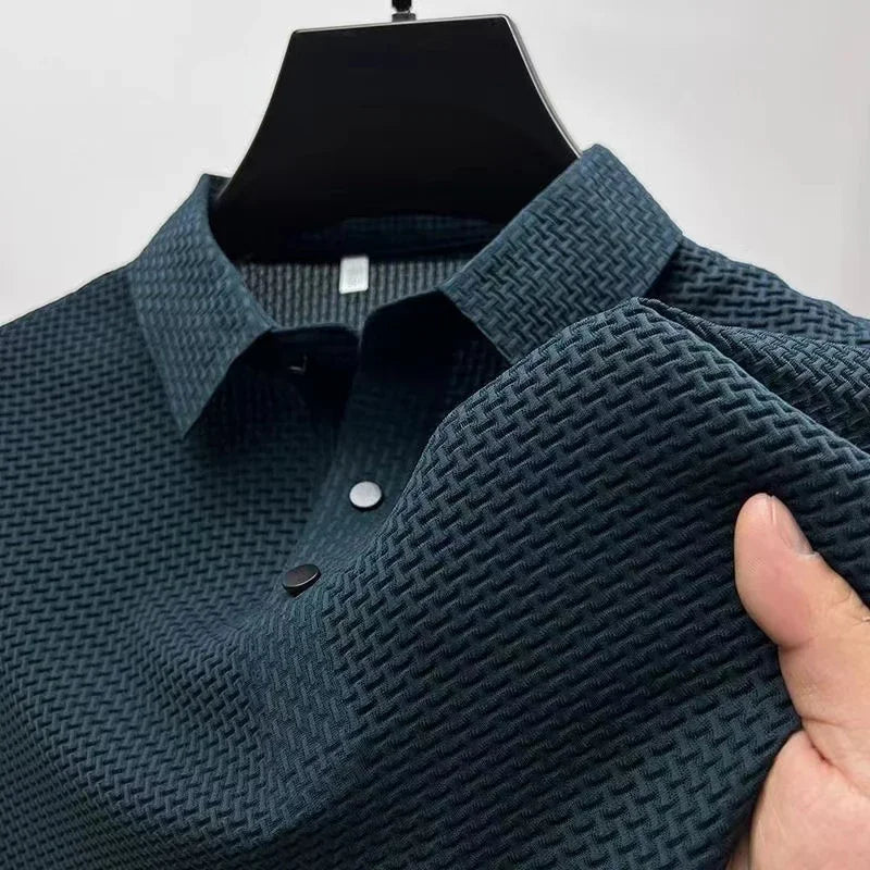Kessoro Men's Short-Sleeve Knit Business Polo Shirt — view 11