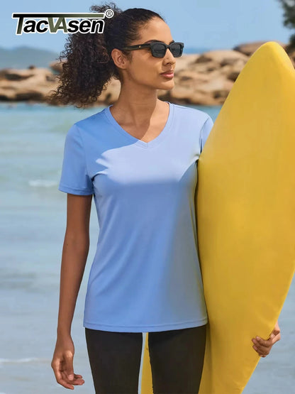 Kessoro Women's Quick-Dry V-Neck Sun Protection Tee — view 2