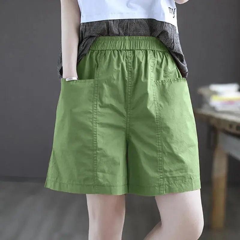 Kessoro Women's High-Waist Cotton Shorts with Pockets — view 4