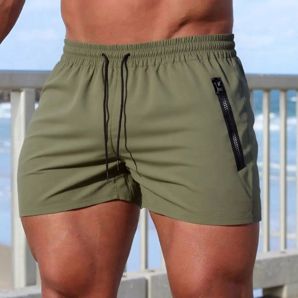 Kessoro Men's Solid Colour Drawstring Swim Trunks — view 2